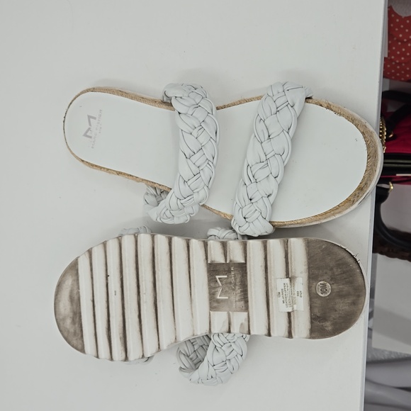 Marc Fisher Jamie Slip On Espadrille Sandal Rounded Toe Braided Straps Size 10 - Picture 9 of 11